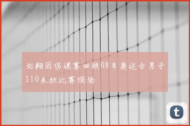 刘翔因伤退赛回顾08年奥运会男子110米栏比赛现场